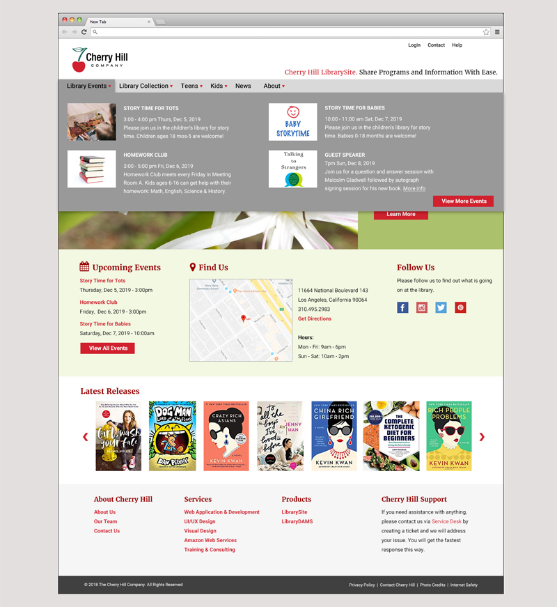Image of the homepage displaying the mega menu