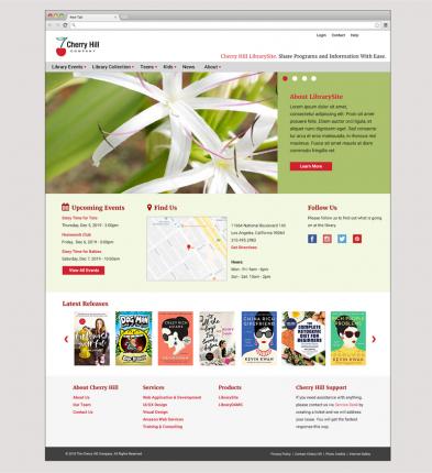 Image of the new LibrarySite homepage