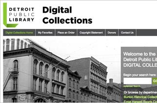 Screenshot of the top left corner of the Detroit Public Library website.