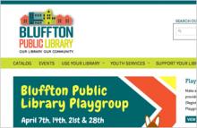 Screenshot of top left corner of the Bluffton website.